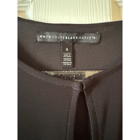 White House Black Market Womens Shirt Blouse Size S Black Work Cocktail - Picture 2 of 8